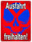 Metallschild XL in 21x28 cm Ausfahrt freihalten! - mit Totenkopf Halteverbot ein Warnschild für Halteverbot mit Totenkopf damit deine Privatausfahrt in Zukunft immer frei bleibt