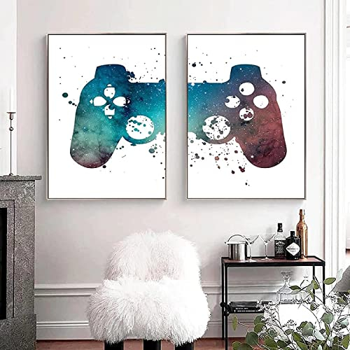 Abstrakte Game Control Griff Poster und Kunstdrucke Leinwand Gemälde Leinwand Gemälde Bilder Wand Bilder für Wohnzimmer Wohnkultur Rahmenlos-50×70cm×2pcs