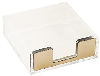 Perfeclan Notizbox aus klarem Acryl, Zubehör für bedarf, einfacher Aufbewahrungsspender, Memo-Organisation für das Schubladen-Schreibtisch, GOLD