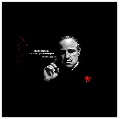 Wallpaper Non-Woven Premium Vlies Wall Art Decor 312x312cm Godfather Don Quotes No. H6605M_TV5BX