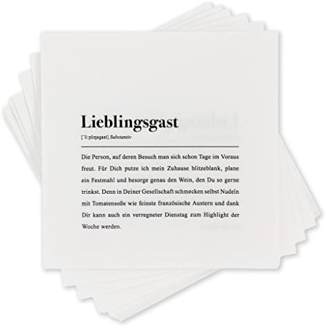Papierservietten: Lieblingsgast Definition - 20 Stück mit Spruch