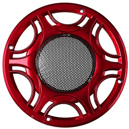 X AUTOHAUX Auto Lautsprecher Grill Abdeckung Mesh Woofer Schutz Metall Rot 6.89