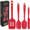 MASUS Silicone Spatula Set 4 Pc Rubber Spatulas With a Turner For Nonstick Pans – Rubber Spatula Set Heat Resistant 600°F For Baking- Cooking plastic spatula, BPA-Free, Dishwasher Safe