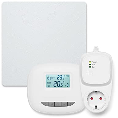 Bosch Heat Infrared 4000 P - Infrarot Wandheizung mit Set aus Funkregler und Steckdosenadapter - Energieeffizienter Heizkörper mit idealer Wärmeverteilung - 300 Watt (5 m²)