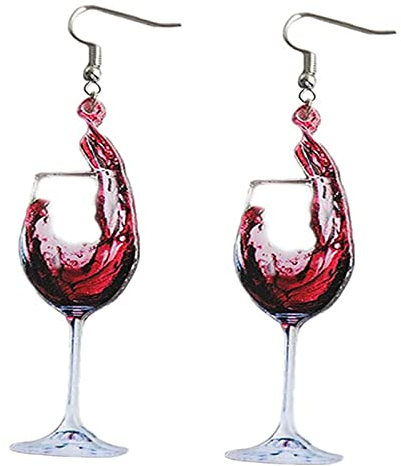 Lightweight Cute Lifelike Simulation Beer Mug Earrings Miniature Wine Glass Dangle Drop Acrylic Earrings Funny Lovely Birthday Jewelry for Women Girls, Metal, acrylic