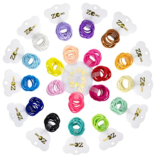 200pcs 2mm Colorful Baby Hair Ties, Soft & Secure for Fine Hair