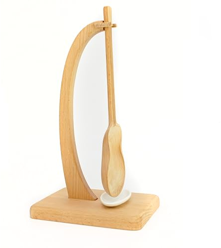 Winkee Rocks - Gitarren Kochlöffel mit Ständer - Musikalische Küchenhelfer aus holz I Spülmaschinenfeste Tropfschale dabei I Ideal zum Portionieren