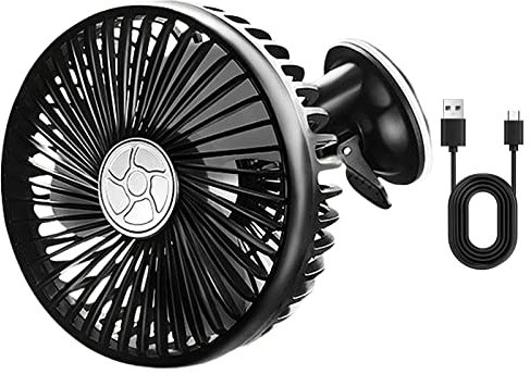 Luckxing Ventola a Ventosa | Ventilatore per Auto elettrica con Ventosa,Migliore Lavoro di Raffreddamento Ventilatore Portatile Girevole Silenzioso ad Angolo Libero per Auto SUV Veicolo Truck
