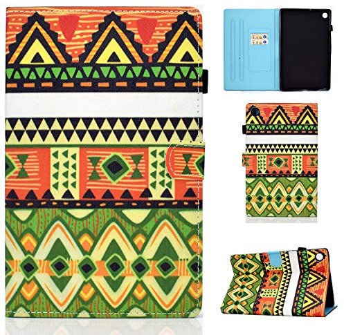 LSPCASA Lenovo Tablet Case Lenovo M10 Plus 3rd Gen Case PU Leather Material Stand Folio Cover Shell With Pen Holder Auto Wake/Sleep Lenovo M10 Plus 3rd Gen 10.6 Inch Case Ethnic Style