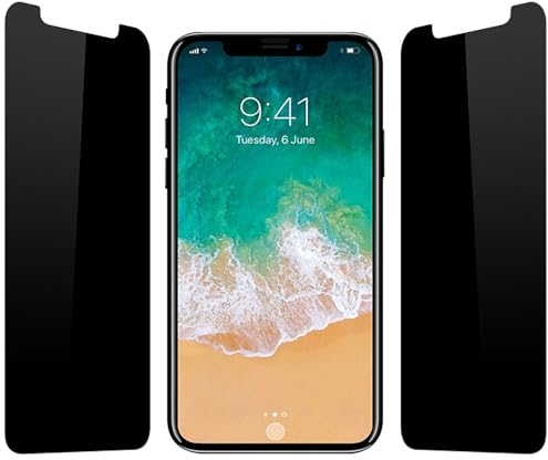 URKU Pack 【2】 Cristal Protector Pantalla Privacidad Antiespía Compatible con iPhone 11 y iPhone XR Vidrio Templado Anti-spy (cristal-privacidad-iphone11)