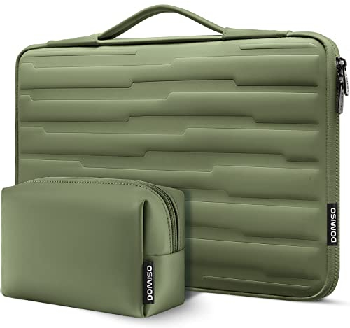 DOMISO 15.6 Zoll Laptoptasche Wasserdicht Schutzhülle Protective Laptop Case Sleeve Stoßfest Laptophülle für 15-15.6 Notebook/Lenovo IdeaPad 520/ASUS ZenBook/Dell/HP Pavilion, Grün