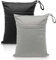 KFDDRN Pack of 2 Reusable Wet Bag, Waterproof Wet/Dry Bag for Baby Cloth Nappies, Washable Travel Tote Organiser, Yoga Bag for Dirty Gym Clothing, Wet Swimsuits, Beach, black, briefcase