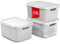 astor24 PREMIUM 3er XXL Set Aufbewahrungsbox Korb mit Deckel Organizer Ideal für Büro, Kleiderschrank, Schrank, Küche & Haushalt (Weiß, 3er Set 3. 5 Liter)