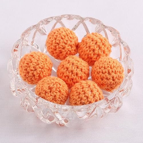 CEMELI 10PCS 16 Millimetri di Legno Increspato Perline di Lana Feltro Pom Pom Palline di Feltro di Lana Perline per La Lavorazione della Forcella Fare Panno di Velluto Coperto Perline caffè