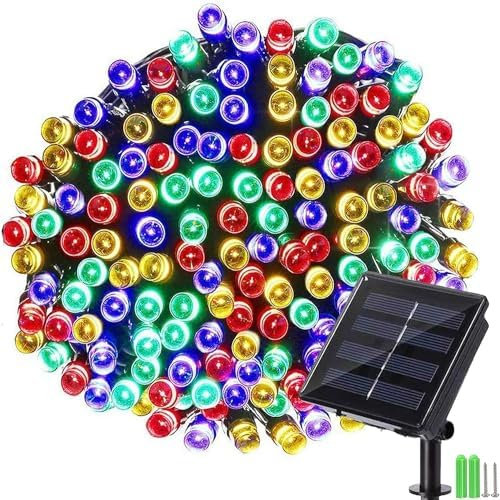 NEXVIN Solar Lichterkette Aussen, 20M 200 LED Lichterkette Außen Solar Wetterfest, 8 Modi Solar Lichterkette Bunt, Lichterkette Solar für Weihnachten Garten Outdoor Party Balkon Weihnachtsbaum Deko