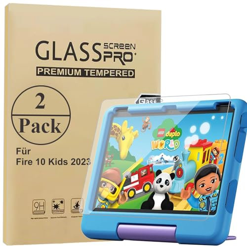 HunDun 2 protectores de pantalla para tablet infantil de 10 pulgadas 2023, protector de pantalla de cristal