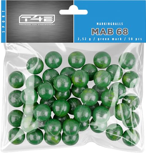 T4E Markingballs MAB 68, 2,52 g, grün, 50 Stück | Grüne Markierungsmunition im Kaliber .68