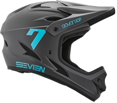 7 iDP M1 MTB Mountain Bike Full Face Lightweight Vented Bicycle Helmet (Matte Dark Grey, XL)