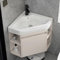 Eckwaschbecken Mit Unterschrank, Wandmontiertes Keramikwaschbecken, Eckwaschbecken Mit Unterschrank, Badmöbel-Set für Badezimmer & Gäste-WC, Waschbecken Set for Kleine Räume(White-A,38cm)