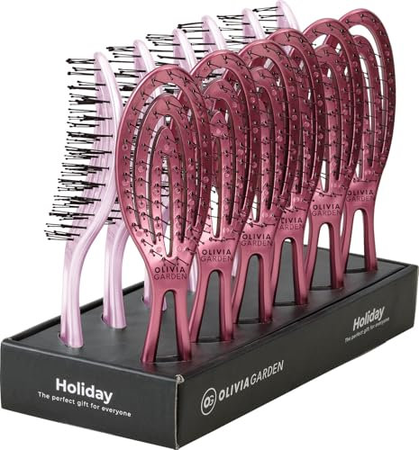 Olivia Garden: Haarbürste - Haar für alle Typen - Rosa - Kompakt - Weiche Doppelborsten - Ideal als Geschenk und für unterwegs
