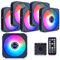 DS RGB LED 120MM black Case Fan for PC Cases, CPU Coolers, Radiators System (6 Pack RGB Fans kit)