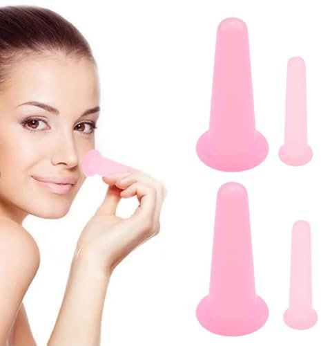 WLVinson Set di coppette in silicone, 4 tazze sottovuoto per il viso