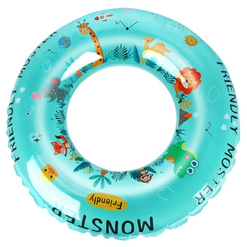 Bouée de Piscine Enfant 3-6 ans, Anneau de Natation Gonflable 62cm PVC Épais, Swimming Pool Ring Kids, Flotteur Sécurisé pour Piscine, Plage et Fêtes d'Été pour Garcon et Fille (Dinosaure de la forêt)