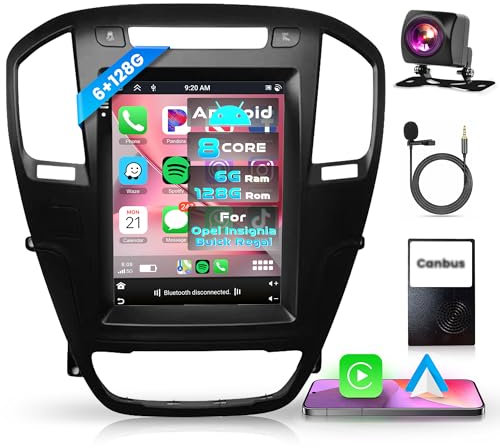 6G+128G 8 Core Wireless Carplay Android Autoradio für Opel Insignia Buick Regal 2009-2013 9,7 Zoll Autoradio mit Android Auto GPS Navi WiFi Mirror Link Bluetooth FM/RDS/DSP EQ/USB/SWC Rückfahrkamera