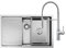 CECIPA Fregadero de acero inoxidable, rectangular, 70 x 44 cm, incluye grifo de cocina, muelle en espiral, fregadero grande, acero inoxidable, 1 lavabo con grifo y muelle en espiral