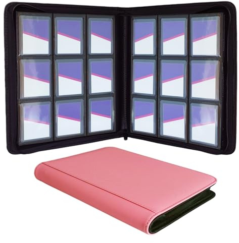 Zettokete Top Loader Binder 9 Pocket Holds 288 Cards, Toploader Binder Fit for 7.6 cm x 10.2 cm Top Loader, Trading Card Holder Album Fit for MTG, Yugioh, TCG, Sports Cards, 20 Toploader Included