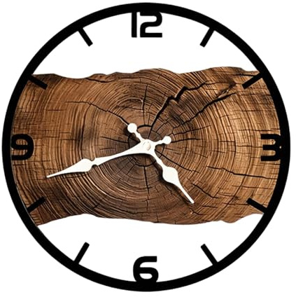 FytStycale Silent Wall Clock Farmhouse Decor Room Decorations Rustic Annual Wall Hanging Clock for Bedroom Nursery Kids Room, Brown