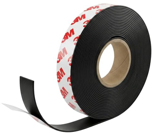 Lumonic 5m Cinta magnética | 15x1mm | Flexible, autoadhesivo, se puede cortar a medida, sin taladrar | Mosquitera, escuela y pizarra