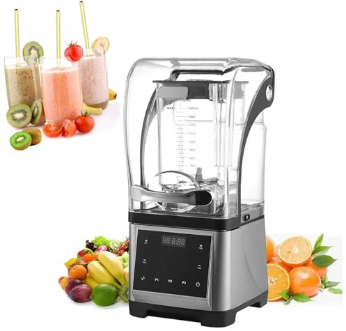 1.8L Commercial Blender,2200W Electric Smoothie Maker,Bar Blender with Sound Enclosure Heavy Duty for Smoothies, Milkshakes and Cocktails