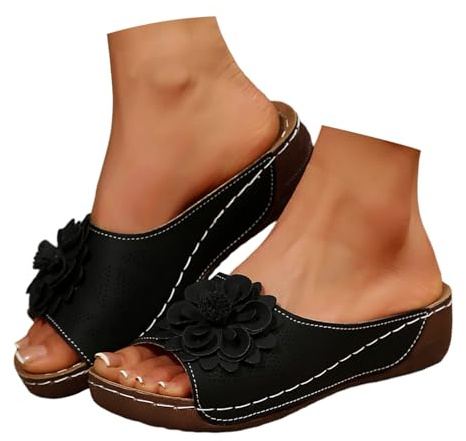 Lggwunsi Sandali Donna Ortopediche Ciabatte Estive Eleganti Comodi Antiscivolo Scarpe Leggeri Morbido Pianta Larga Sandalo Per Infradito Basso Spiaggia Doccia Gomma Pantofole