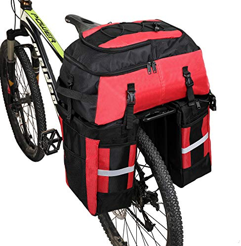 PELLOR Fahrrad Gepäcktaschen, 3 in 1 Multifunction 70L Gepäckträger Tasche Reißfest Groß Fahrradtaschen mit Regen-Abdeckung