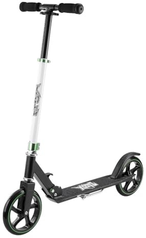 Xootz Big Wheel Scooter for Kids, Foldable with Adjustable Handlebars - Black
