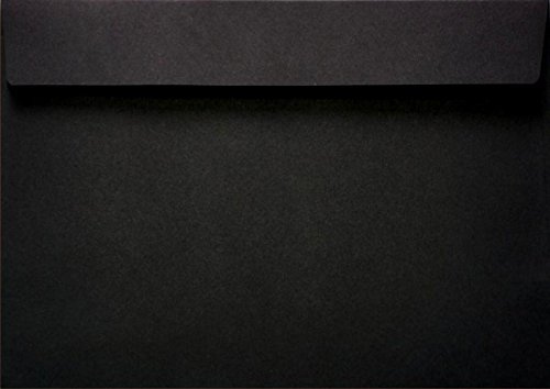 Netuno 100 schwarze Umschläge DIN C5 ohne Fenster 162x 229 mm 120g Burano Nero Briefumschläge farbig C5 Briefhüllen hochwertig Schwarz für Geburtstags-Karten Einladungs-Karten Hochzeits-Karten