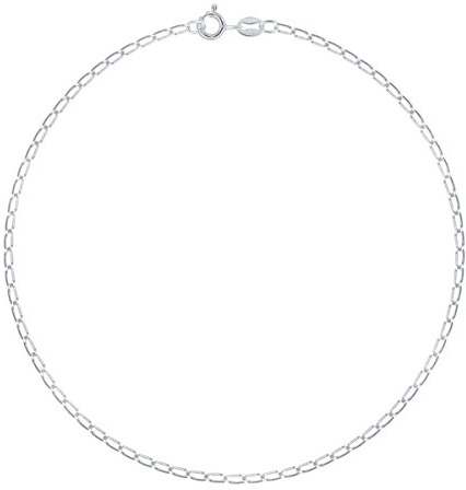 Planetys - Chaîne de Cheville Argent 925/1000 Rhodié Maille Cheval 1.4 mm