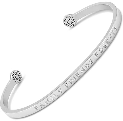 SIMPLE PLEDGE | Family Friends Forever Armreif | Armband Damen mit Gravur in Silber, Gold, Roségold | Perfekt als Schmuck Geschenk | Blindgravur