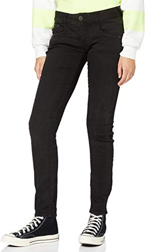 Herrlicher Damen Gila Slim Jeans, Schwarz (Tempest 671), W25/L30