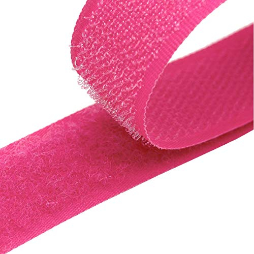 25m Klettband zum Nähen 20mm Flausch- & Hakenband 50 Farben Klettverschluss, Größe:20mm, Gurtband:516 pink