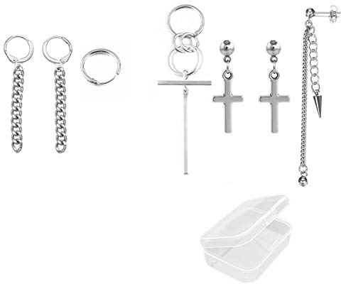 YouU Earrings, 7 Pieces Kpop Bangtan Boy Album Jimin Chain Drop Earrings Korean Fashion Jewelry, with Box