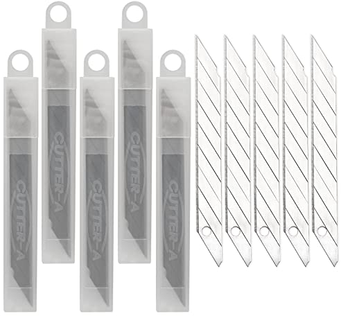Ehdis 50 Lames Cutter Sécables 9mm 30 Degrés en Acier Inoxydable - Lames de Rechange Pour Cutter Professionnel