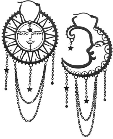 Wildcat Ohrringe Oldschool Sun Moon Hoops Schwarz onesize