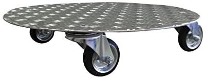 Pflanzenroller AluGrip-R280 bis280kg Blumenroller Untersetzer Indoor Outdoor Alu (Aluminium Riffel 5/6,5mm, Ø450mm)