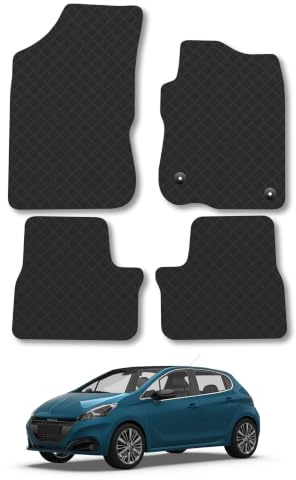 Peugeot 208 (2012-2019) 3mm Rubber Car Mats | Tailored Fit Durable Floor Mats Full Coverage Protection Waterproof Accessories Easy Clean Anti Slip Made in the UK