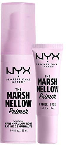 NYX Professional Makeup Primer Set, The Marshmellow, Basis, Vegane Formel, Vielseitiger für einen gleichmäßigen Teint, 2-teiliges mit normaler (30 ml) und Mini-Größe (8 ml)