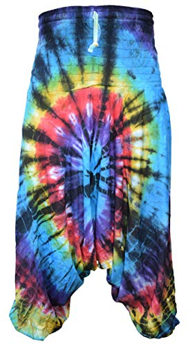 Gheri Damen Haremshose Batik-Baumwolle Gr. One size , Rainbow Circle