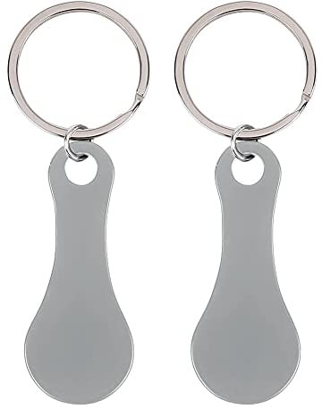 JAWSEU 2PCS Einkaufswagenlöser - Trolley Einkaufswagenlöser Schlüsselanhänger, Einkaufswagenchip, Edelstahl, für Kaufwagen-Chip abziehbar