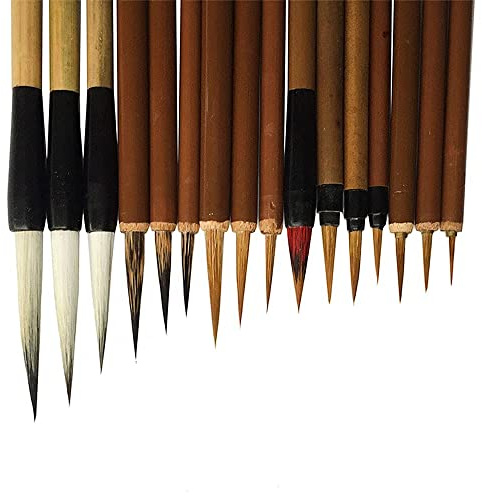 CENPEK Lot de 16 pinceaux de calligraphie chinoise Kanji Japonais Sumi Dessin